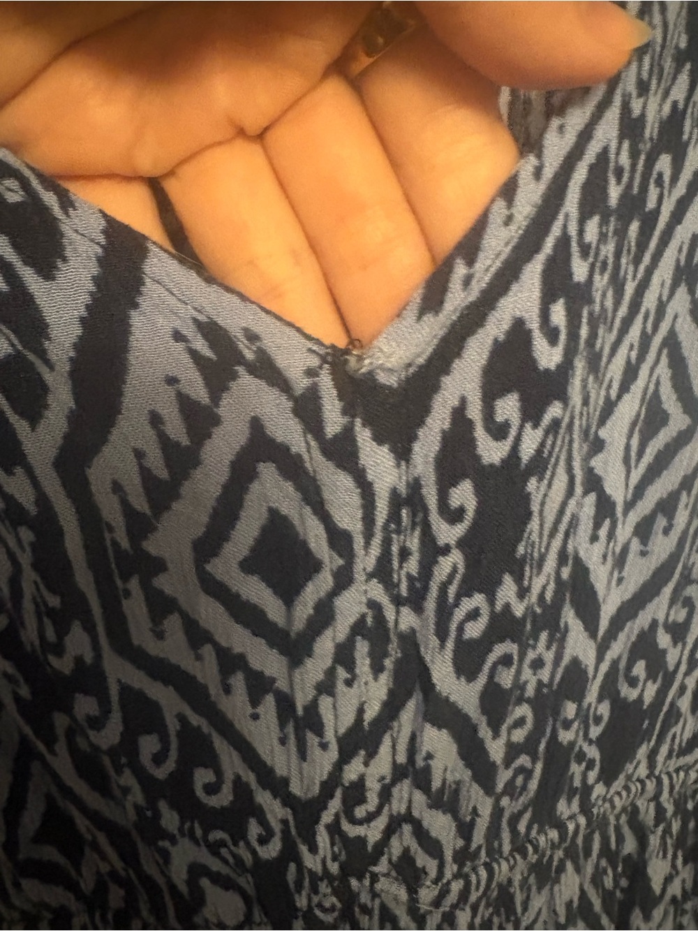 Bila Blue Printed V-Neck Tunic